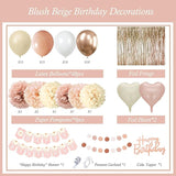 Blush Beige Birthday Decorations Party Décor for Women Boho Party