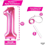 KatchOn, Hot Pink 1 Balloon Number for First Birthday - 40 Inch |