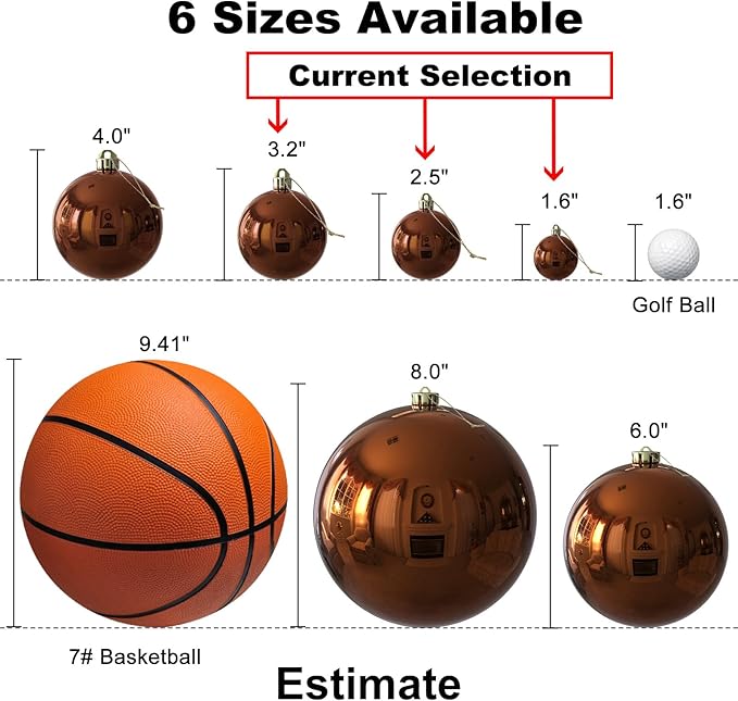 Bronze Christmas Ornaments - Christmas Tree Decorations Shatterproof