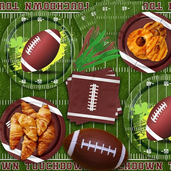 178Pcs Football Party Supplies Tableware Kit Serve 25 Football Party
