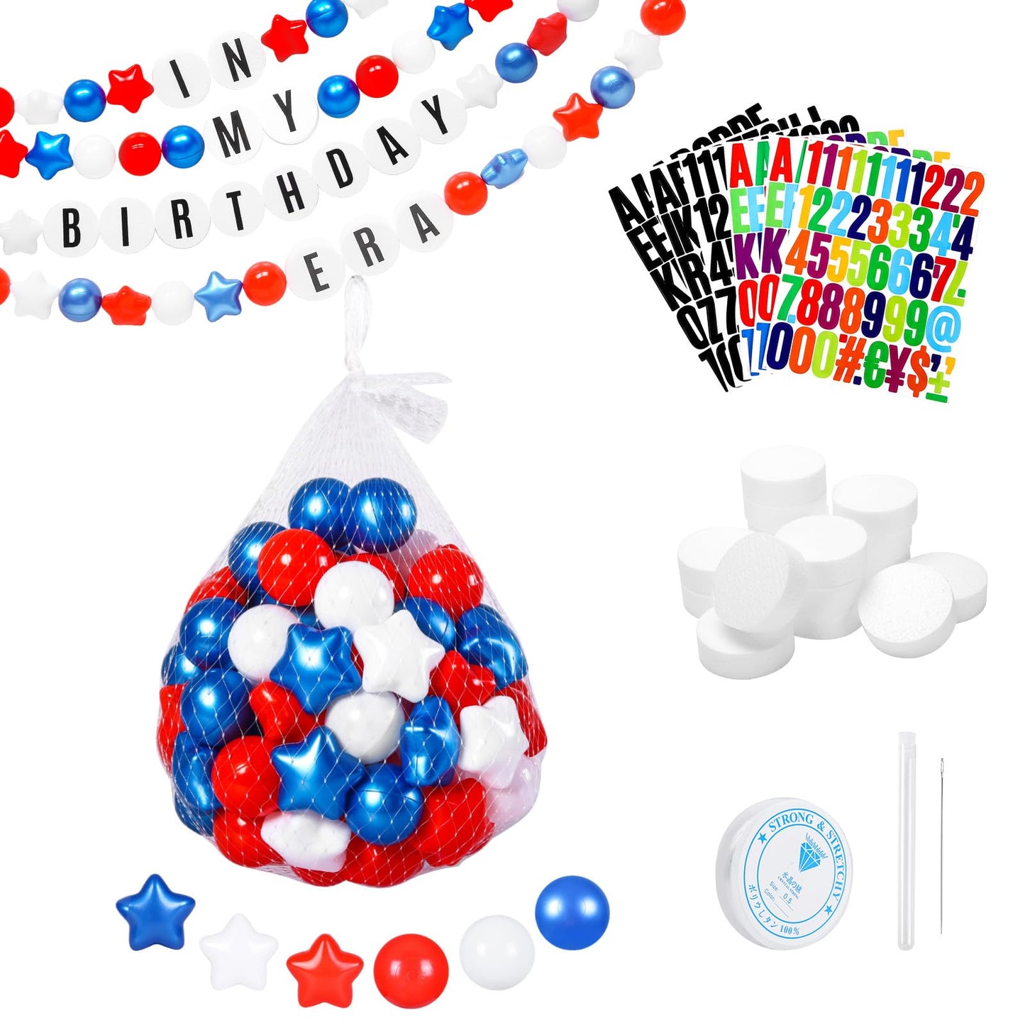 DIY Giant Friendship Bracelet Birthday Garland Kit with Letters Ball