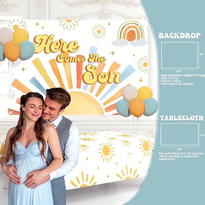 Here Comes the Son Baby Shower Decor 119 PCs Boys Boho Baby Shower