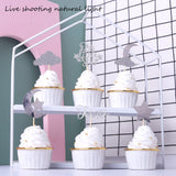 24 Pack Little Star Cupcake Toppers Glitter Moon Cloud Cupcake Picks