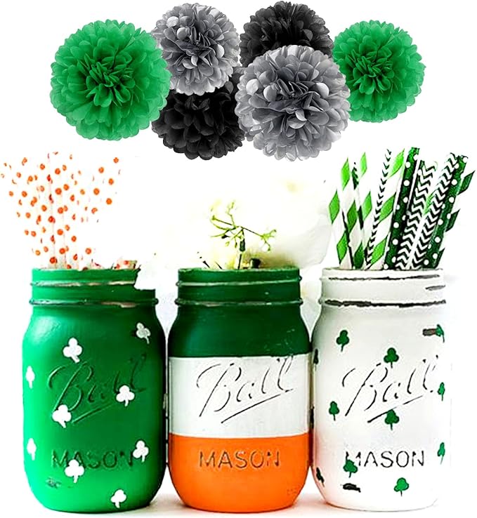 Black Green Silver Football Party Decorations 30pcs Soccer