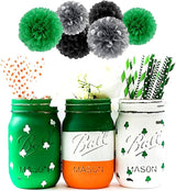 Black Green Silver Football Party Decorations 30pcs Soccer