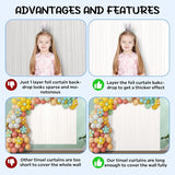 Voircoloria 2 Pack White Foil Fringe Backdrop Curtains, Tinsel