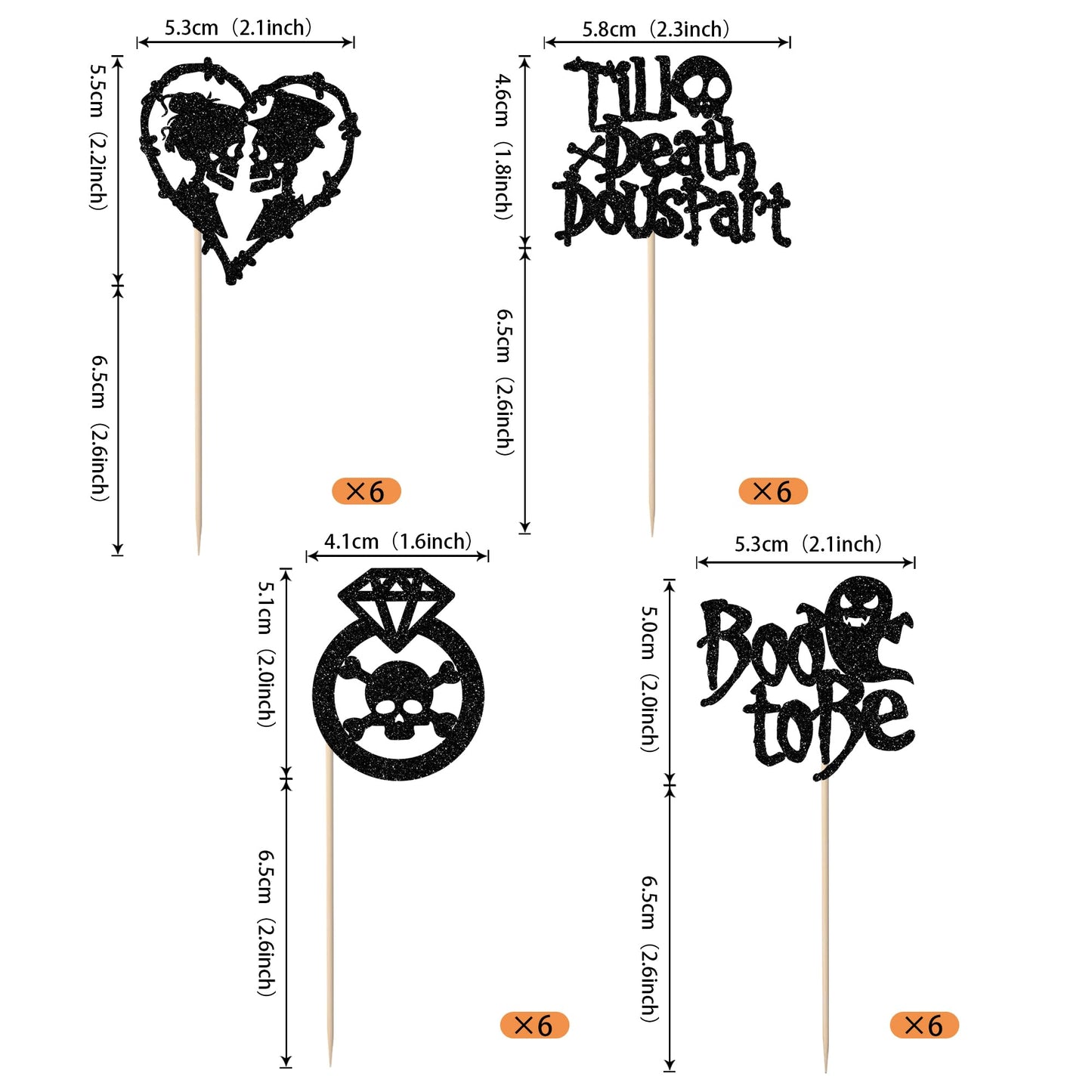 Rsstarxi 24 Pack Halloween Bachelorette Cupcake Toppers Bride or Die