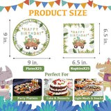 50 Pcs Dinosaur Birthday Party Paper Plates Dinosaur Theme Birthday