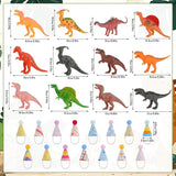 27 Pcs Dinosaur Birthday Cake Topper Mini Birthday Hat Animal Figure