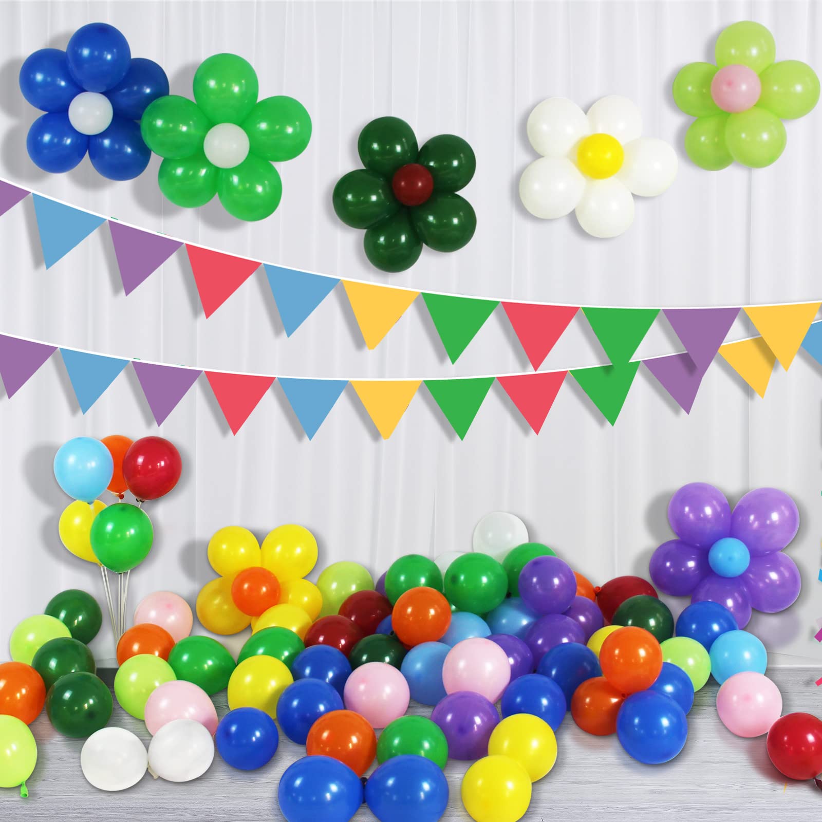 200pcs Balloons 5 Inch Assorted Colors Mini Rainbow Latex Balloons
