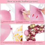 Amandir 162Pcs Burgundy Balloon Garland Arch Kit, Light Pink White