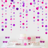 Pink and Purple Party Decorations Circle Dots Garland Hot Pink
