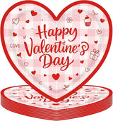 30 PCS Valentine's Day Plates Heart Shaped Plates 9 Inch Disposable