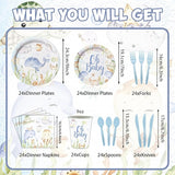 168 Pcs Under The Sea Baby Shower Supplies Paper Plates Napkins Set