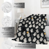 Cute Ghost Blanket Halloween Fall Holiday Decor Gothic White Spirit