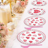 96 Pieces Valentine's Day Tableware Set Red and Pink Heart Message