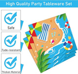 96 Pcs Beach Party Supplies Paper Plates Napkins Summer Beach