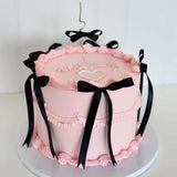 Black Bow Cake Topper 12Pcs Black Ribbon Bows for Cake Decorating