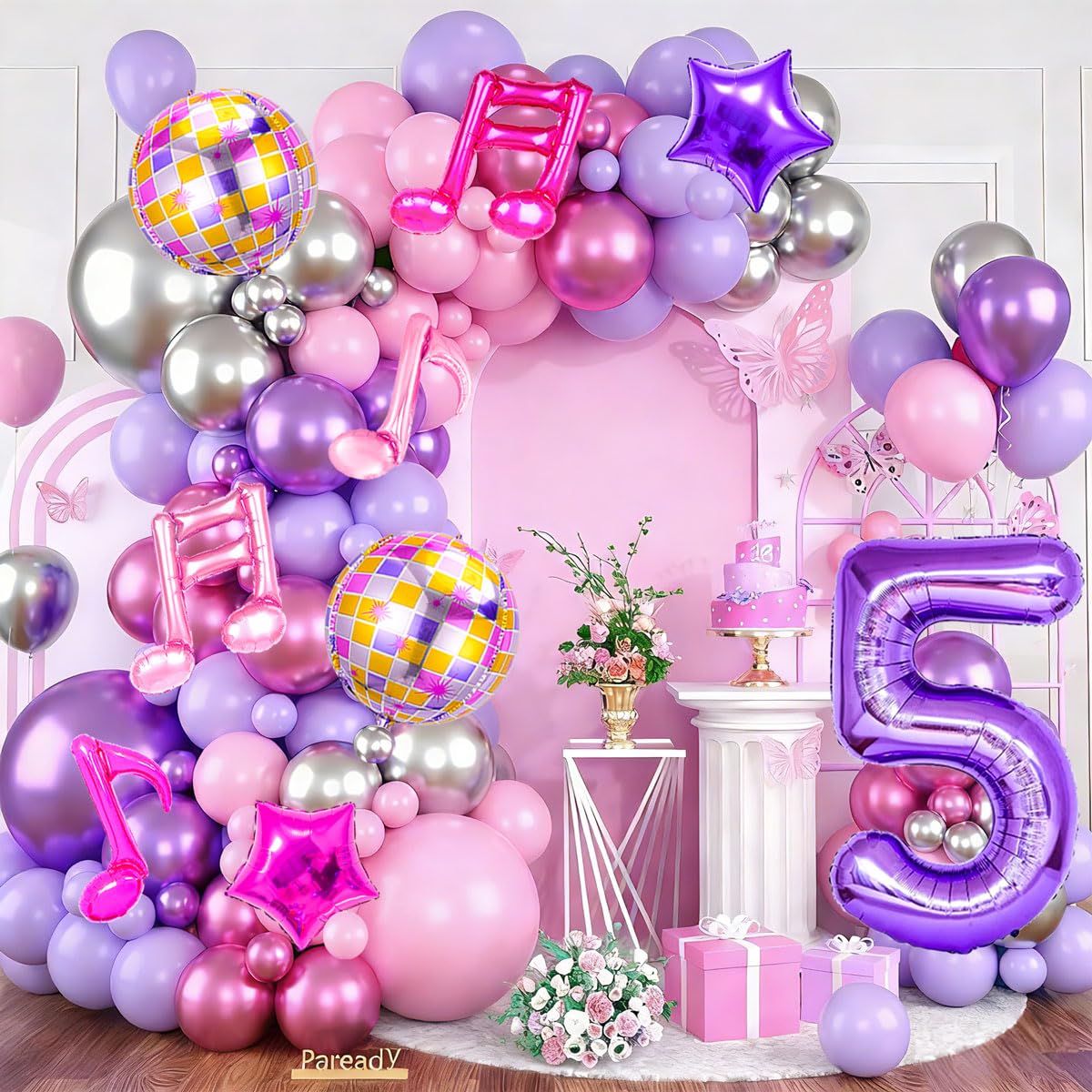 9Pcs Kpop Birthday Decorations - Kpop Music Balloons Hot Pink Mus 5