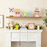 Spring Easter Decorations 8 Pieces Tiered Tray Decor Set Cute
