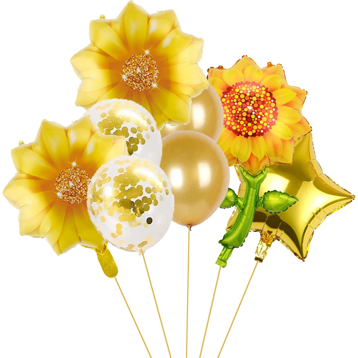 BIEUFBJI Yellow Sunflower Birthday Balloons Aluminum Foil Sunflower