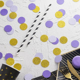 Gold and Purple Lavender Confetti Table Decoration for Wedding