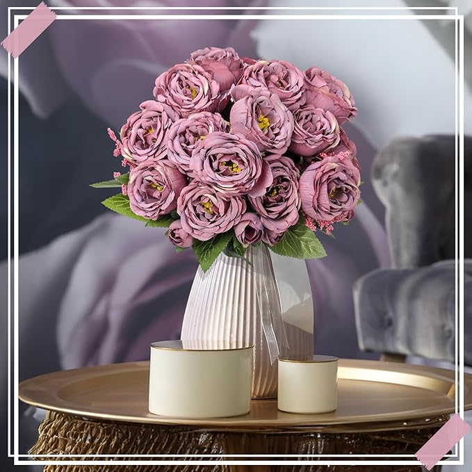 8 Bundles Artificial Peonies Flowers Boho Faux Flowers Arrangements #7