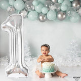 KatchOn, Giant Silver 1 Balloon Number - 40 Inch | 1 Balloon for 1st