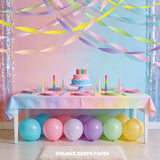 Pastel Rainbow Crepe Paper Streamers - 6 Rolls Macaron Party Streamer