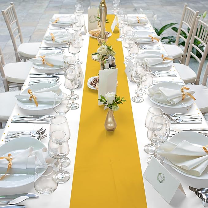 12Pcs White and Gold Tablecloth Party Decorations,Plastic White Table