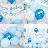 Blue Bow Birthday Decorations, Coquette Party Decor with Happy