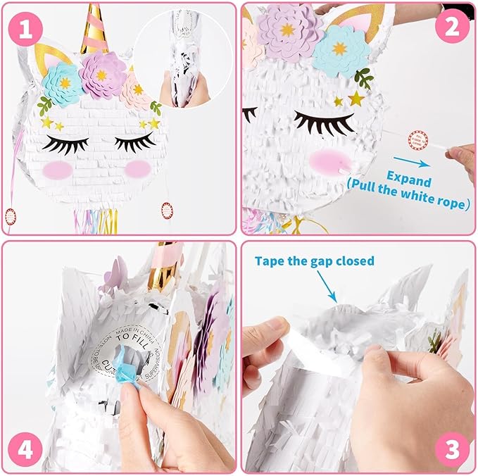 Foldable Unicorn Piñata Unicorn Birthday Party Supplies Extendable
