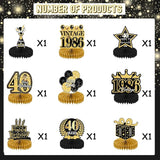 40th Birthday Party Decorations - 9Pcs 40th Birthday Honeycomb