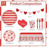 194Pcs Valentine's Day Party Decorations Valentines Day Plates and