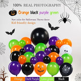 Halloween Decorations with Orange Black Green Purple Balloon Garland