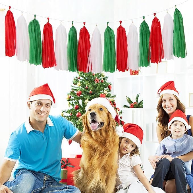 Red Green White Christmas Party Decorations 33pcs Banner Mexico