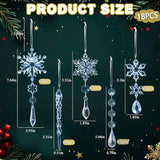 18pcs Crystal Christmas Ornaments for Christmas Tree Decorations-Blue