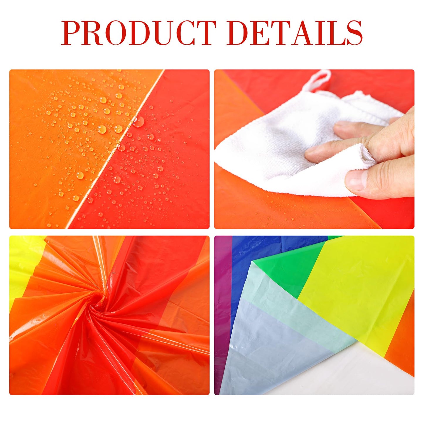 Tatuo 3 Pcs Rainbow Round Circus Table Cloth 84 Inch Carnival Circus