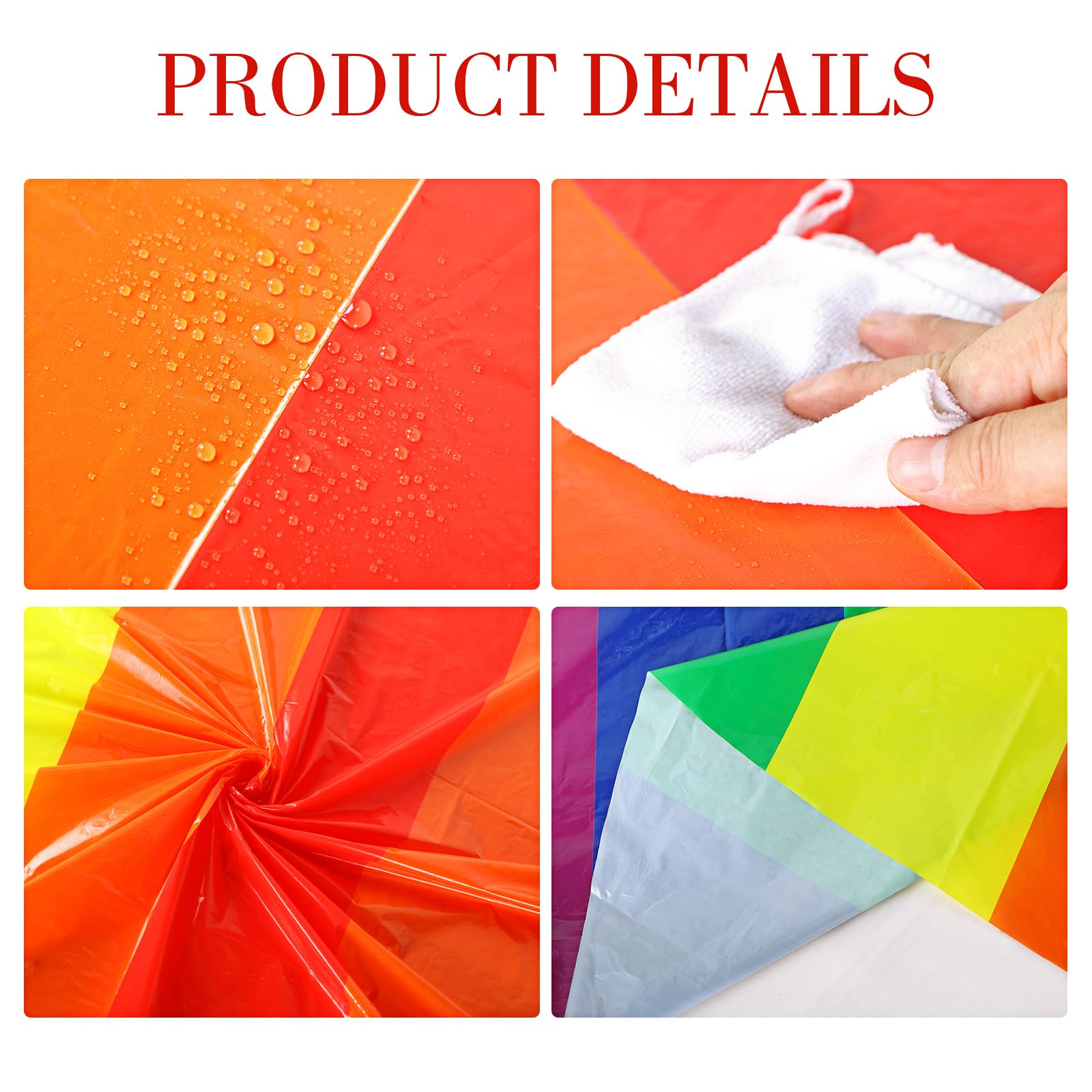 Tatuo 3 Pcs Rainbow Round Circus Table Cloth 84 Inch Carnival Circus