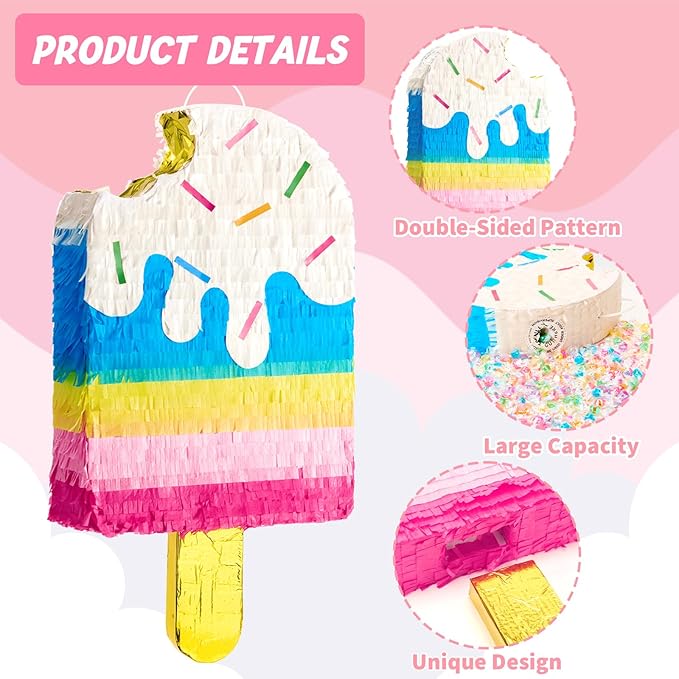 Ice Cream Piñata Sweet Summer Birthday Party Decorations Kids