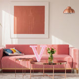 Qunclay Pink Crystal Diamond Letter Wall Decor, Glitter Wooden Bling