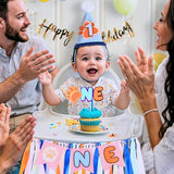 Blue Dog Highchair Banner for First Birthday Party Decorations