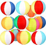 12 Pcs 8 Inch Beach Ball Paper Lanterns Pool Party Decorations