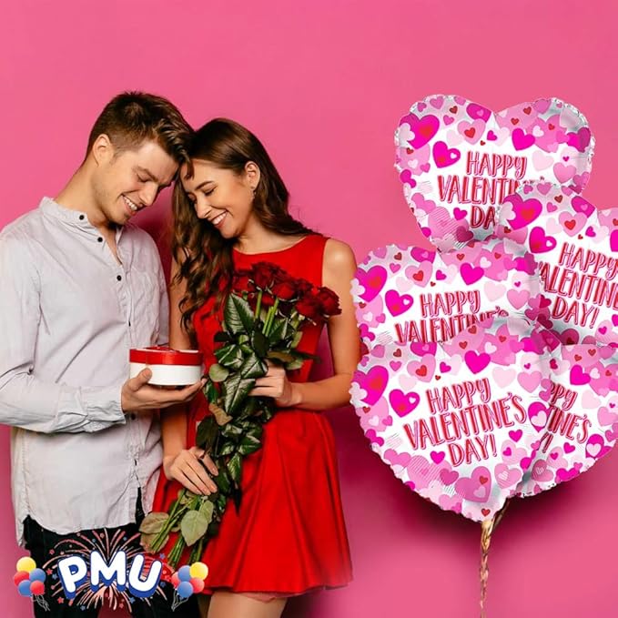 10Pcs 18 Inch Red Heart Balloons Valentine's Day Heart Shape Foil