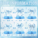Blue Bow Baby Shower Centerpieces – 12PCS Coquette Honeycomb Table