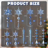 18pcs Crystal Christmas Ornaments for Christmas Tree Decorations-Dark