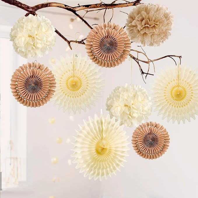 SUNBEAUTY Brown Party Decorations Boho Wedding Party Decor Brown