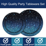 96 Pcs Galaxy Party Starry Night Supplies Tableware Set Outer Space