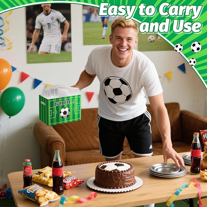 2PCS Soccer Utensil Holder Paper Utensil Caddy for Soccer Party
