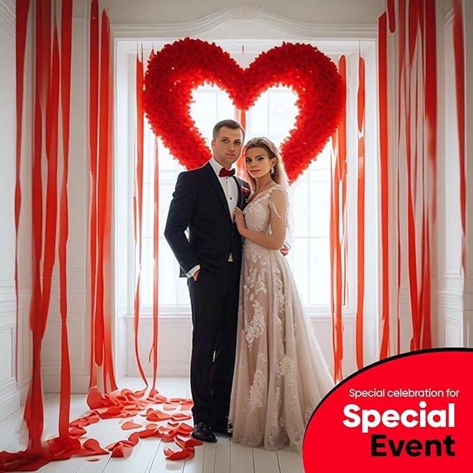 Captain Décor 4 Red Streamers, 382 FT Pack of 4 Red Crepe Paper